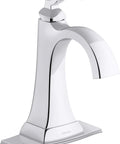 Ridgeport Single-Handle Lavatory Faucet For Modern Bathrooms, sleek chrome finish, easy control of temperature and flow, side view