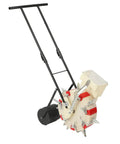 Alt Tag: Manual Garden Seeder Hand Push Planter With 7 Nozzles, Walk Behind Row Crop Seeding Tool for precise planting, durable construction