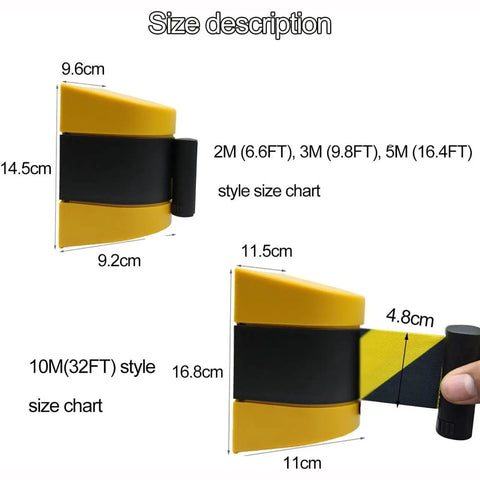 Foolproof Wall Mounted Retractable Safety Barrier Belt Keeps Crowds In Check And Locks Off Restricted Zones Smooth Retracting Cord Up To Sixteen Feet Handpicked Solution For Retail Stores And Event Planners