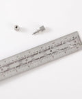 Heavy Steel 6 Inch Precision Woodworking Square With Built In Scribing Notches For Dead On Layouts No Sweat Marking And Fast Calibrations Every Handyman Trusts with measuring scale and scribing tool.
