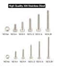 420 Pieces M2 And M3 Stainless Steel Hex Socket Head Cap Screws And Nuts Kit With Organizer Box 304 Stainless Fasteners Set Diagram