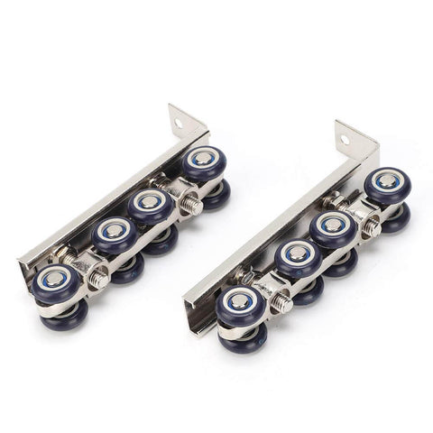 Beefy Eight Wheel Door Track Pulley System Heavy Duty Sliding Door Hardware With Zinc Alloy And Cold Rolled Steel