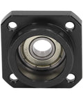 Beefy FF12 End Bearing Block In Carbon Steel, 12mm Inner Diameter, front view of heavy duty support for SFU1605 SFU1204