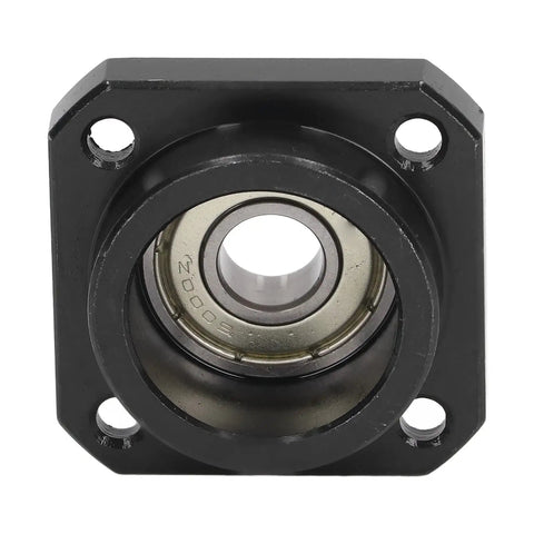 Beefy FF12 End Bearing Block In Carbon Steel, 12mm Inner Diameter, front view of heavy duty support for SFU1605 SFU1204