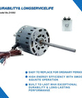 RV Air Conditioner Fan Motor With Capacitor One Third HP 115 Volt 1675 RPM Two Speed Plug And Play Replacement