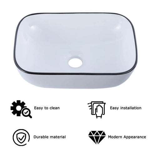 White Ceramic Oval Vessel Sink 23 By 16 Inch Modern Above Counter Bathroom Lavatory Vanity Basin With Premium Glaze Scratch Resistant Surface