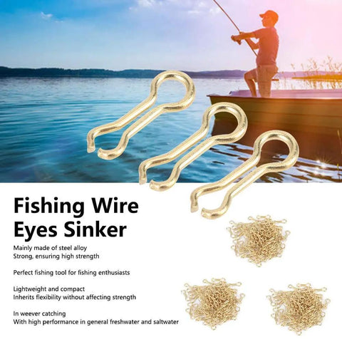 300 Pcs Fishing Sinker Eyes Eyelets For DIY Lures Carp Tackle Eyelet Molds Wire Eye Sinker Steel Alloy Leads Sinker Moulds