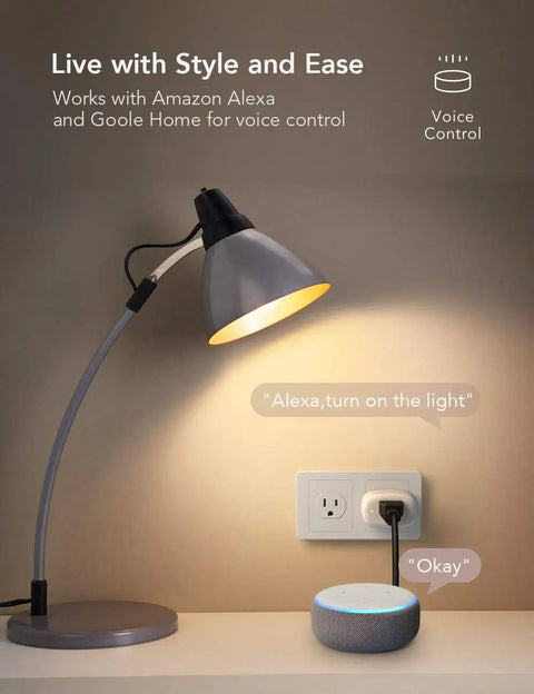 Compact WiFi Smart Plug 4 Pack Mini Outlet Works With Alexa And Google Home Remote Voice Control Schedule Timer 2.4G Only