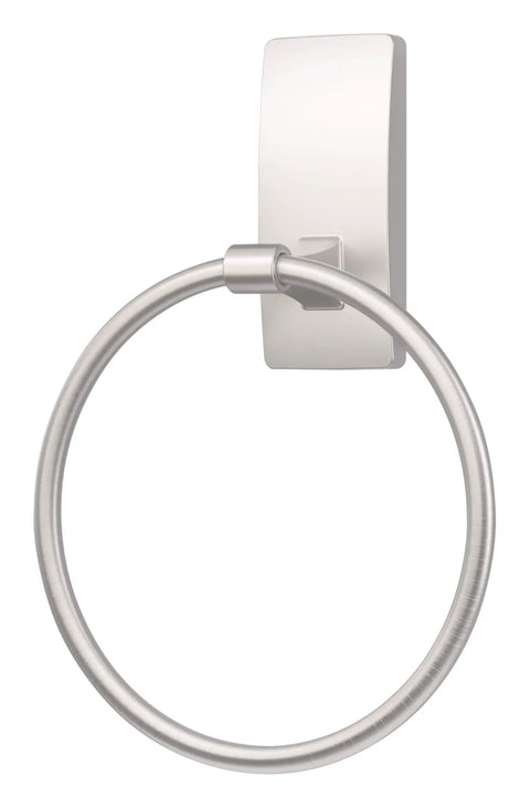 Premium Satin Nickel Self Adhesive Bathroom Towel Ring Damage Free Wall Mount Holder With Heavy Duty Strips For Easy Peel Stick No Drill Renter Friendly Home Decor