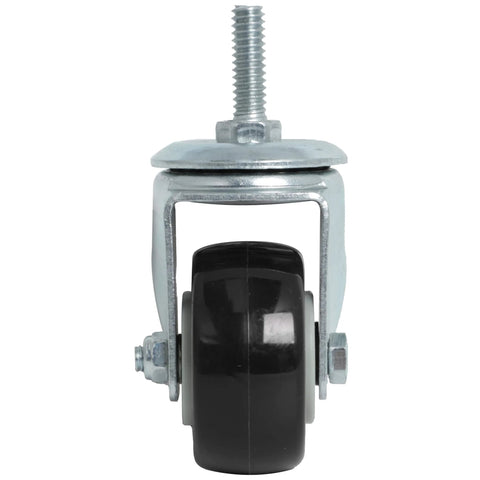 Front view of 2 Inch Heavy Duty Stem Caster Wheels Set Of 4 With One Quarter Inch Twenty Threaded Swivel Casters, 600 Lb Total Static Load