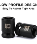 11-Piece Three Eighths Inch Drive SAE Pipe Plug Socket Set With Tapered Male Square Drive And Chamfered Female Square Drive
