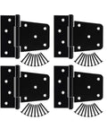 4 Pack 3 5 Inch Heavy Duty Black Iron Gate Hinges Built Tough For Wood Sheds And Barn Doors Rock Solid Farm Hardware For Any Backyard Boss Diy Project Or Rustic Fence Fix with screws.