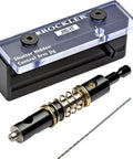 Hidden Control Arm Jig Kit for Shutter System With Self Centering Drill Bit and Easy Hole Alignment, shown in packaging with parts