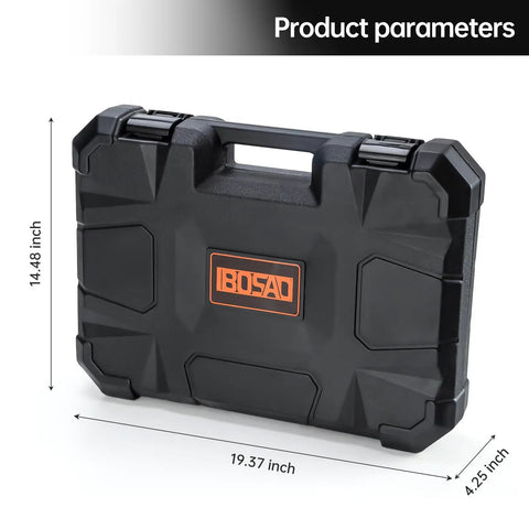 Black carry case for 360 Degree Rotating Hydraulic Knockout Punch Kit Half Inch To 2 Inch Electrical Conduit with dimensions