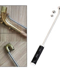 Pro Grade Saxophone And Wind Instrument Dent Repair Kit With Metal Ball Set And Long Rod, Perfect For Curved Necks, Works On Saxophones, Trumpets, French Horns And More, Smooth Finish Maintenance Tools. Long chrome rod and metal balls for curved neck repairs.