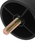 Detail view of 4 Pack Round Furniture Leg Replacement Set for Chairs and Tables, Plastic and Metal Design, screw end visible