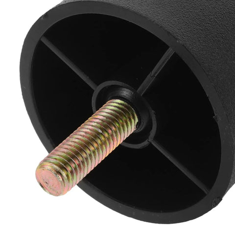 Detail view of 4 Pack Round Furniture Leg Replacement Set for Chairs and Tables, Plastic and Metal Design, screw end visible