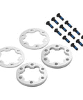 Silver 6 Hole Brake Gasket Set For 44mm Disc Rotors With 2mm And 5mm Aluminum Spacers For Electric Bikes, Scooters And Skateboards