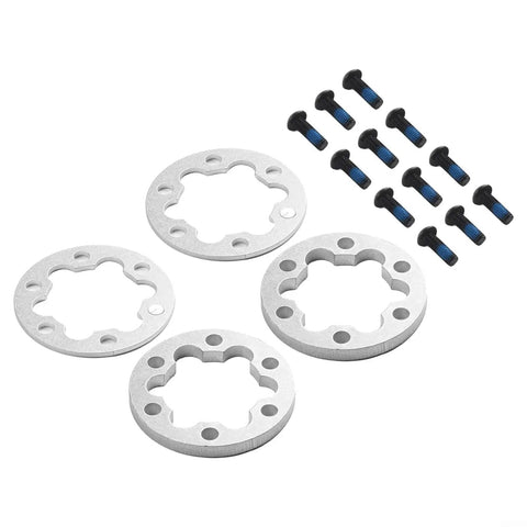 Silver 6 Hole Brake Gasket Set For 44mm Disc Rotors With 2mm And 5mm Aluminum Spacers For Electric Bikes, Scooters And Skateboards