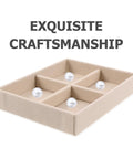 No Sweat Beige Velvet Jewelry Tray With Four Grid Compartments For Quick Sorting Rings Earrings And Bracelets Easy Drawer Insert Organizer with pearls.