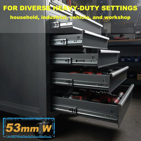 Heavy Duty 30 Inch Drawer Slides With 300 Lb Load Capacity, Ball Bearing Full Extension, Side Mount, Locking, 1 Pair