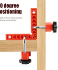 Sixteen Piece Right Angle Clamp Set for Woodworking with 90 Degree Positioning Squares in use on wooden frame