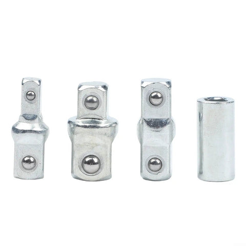 Heavy Duty 4 Piece Ratchet Wrench Socket Adapter Set With Chrome Vanadium Steel Drive Converter And Reducer For 1/4 3/8 And 1/2 Inch Tools Perfect For DIY Pros And Garage Repair Kits, four chrome vanadium adapters