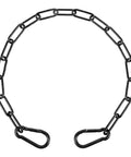 Tough As Nails 20 Inch Adjustable Metal Gate Chain Lock With Heavy Duty Carabiners secure fence latches, black iron alloy design.