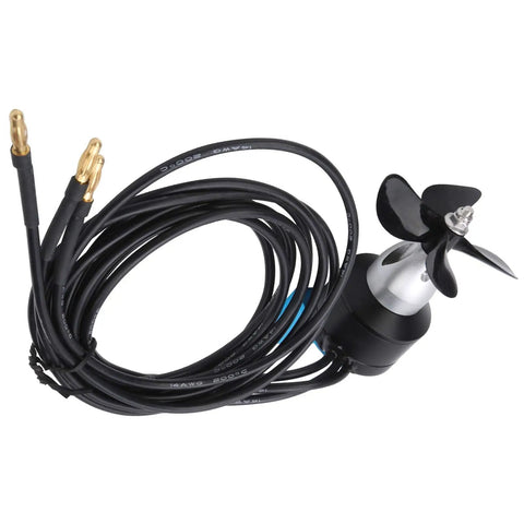Beefy RC Submarine Engine For Boats With Anticorrosion Build, visible compact design motor with propeller and cables.