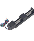 Heavy Duty Linear Slide Guide Rail 100mm Stage Actuator Boasting Aluminum Alloy Chassis And T6x4 Electric Motor with visible wiring.