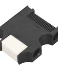 Boat fender hanger clip, quick-connect, black plastic with white ribbed insert, for 1in rail cleats