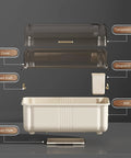 Exploded view of Sleek White Plate Drying Rack And Smart Kitchen Organizer Built With Hella Sturdy Pp Pet Material.