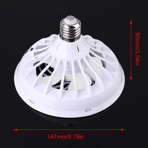 XEGZLH E27 Ceiling Fan with LED Light 5-Blade Modern Lamp 5.79inch Fan Lamp Adjustable Speed with E27 Lamp Head AC85V-265V close-up of E27 lamp head