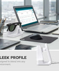 Slick Charging Stand With USB-C Cable For Ray-Ban Meta Smart Glasses Gen 1 And Gen 2 on a modern office desk.