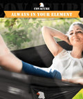 Woman relaxing in a Double Camping Hammock With Ultra Strong Straps And Aluminum Stakes, lightweight for outdoor hangouts