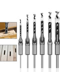 Pro Level 6 Piece HSS Square Twist Drill Bit Kit Designed For Weekend Warriors And Craftsmen Who Want Perfect Square Holes, detailed view of HSS drill bits.