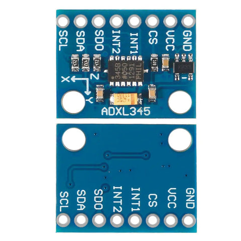 GY-291 ADXL345 3 Axis Digital Accelerometer Tilt Module For Arduino With I2C And SPI Interfaces 5 Pack Low Power Gravity Sensor For Hands On Projects And Pro Makers, blue PCB with pin labels
