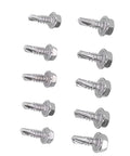 Image of Self Drilling Screws Hex Head Stainless Steel 100 Pcs Set 4.2x13mm And 4.8x13mm Heavy Duty Fasteners arranged in rows.