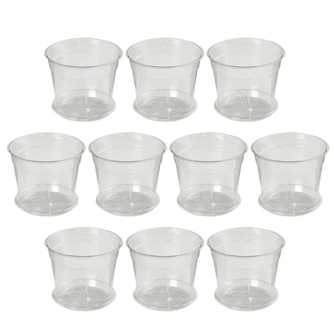Reusable Flexible Seedling Pots Set Of 10 With Drip Tray, Durable PET Plant Starters For Outdoor Garden, Easy Transplanting