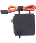 Heavy Duty RC Servo Motor With Copper Gears And Rock Solid Plastic Housing For ZD Racing Dbx07 1/7 Scale RC Cars, matte black, top view with wires.