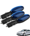 Universal Car Fuel Saver Device With Plug And Play Energy Economy Boost Improves Start And Power Helps Save Ten To Thirty Percent On Gas Instantly Compatible With Cars Trucks And Diesel Engines Easy Install shown in black and blue design next to a silver car
