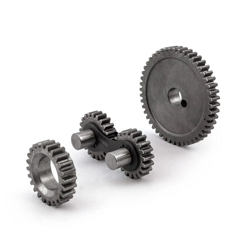 Ford 351C Cleveland Dual Idler Timing Gear Drive Set showing steel gears for 351C engines
