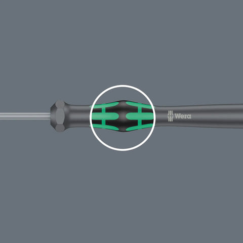 Micro Hex Screwdriver For Electronics With Kraftform Micro Handle Slick Anti Roll Swivel Cap Black Point Tip Hex Plus Socket Compatibility 0.9 X 40 Mm