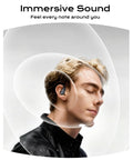 Man wearing Bluetooth 5.4 Wireless Earbuds With Secure Ear Hooks For Running And Workouts IPX7 Waterproof Sport Headphones