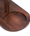 Close-up view of Snag This Fresh Solid Wood Pour Over Coffee Station showing the solid wood platform and circular dripper holder.