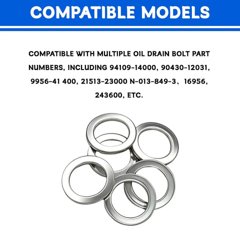 Top Tier 20 Pack Aluminum Oil Drain Plug Gasket Washers M14 Crush Kit Fits Honda Accord Civic Ridgeline And Acura Models For Smooth Sealing Drip Proof Car Care Upgrade, M14 aluminum washers