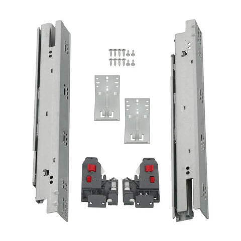 Pair Of 15 Inch Undermount Soft Close Drawer Slides With 3D Adjustable Lock Device for kitchen cabinets, screws and brackets included