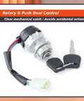 3 Way 3 Wire Rotary Push Button Ignition Switch Kit Replacement For Hammerhead SS150 GTS150 SS250 GTS250 LE150 Trailmaster 150cc 250cc Go Karts And American Sportworks 150cc Karts shown with keys and wiring