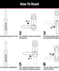 Diagram of how to reset the Resettable Four-Digit Locker Lock For Gym And School Lockers Blue Two Pack No Key Needed