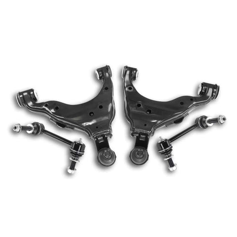 Premium Powergear Suspension Kit Featuring Front Lower Control Arm And Sway Bar Links For 2016 To 2023 Toyota Tacoma Trucks, black steel set